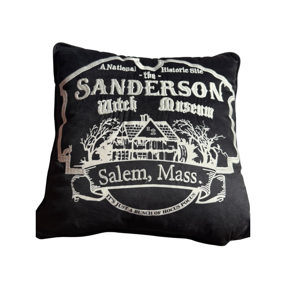 Sanderson Witch Museum Salem Hocus‎ Pocus Throw Pillow Black Velvet Goth Vampire